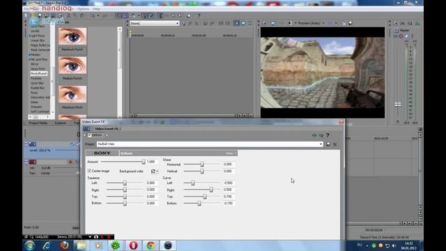 Как сделать Рыбий глаз (Fish eye) в Sony Vegas