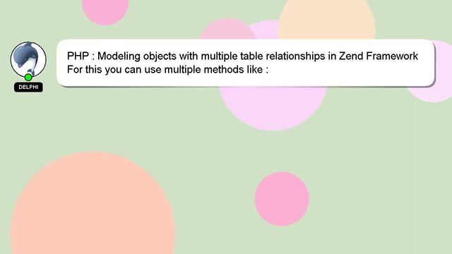 PHP : Modeling objects with multiple table relationships in Zend Framework смотреть онлайн