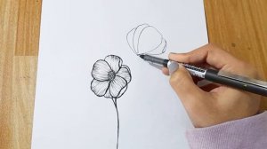 How to draw flower easy step by step || Floral tattoo design