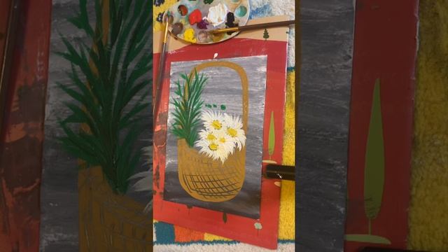 Рисуем корзину с цветами в Правополушарной технике смотреть онлайн