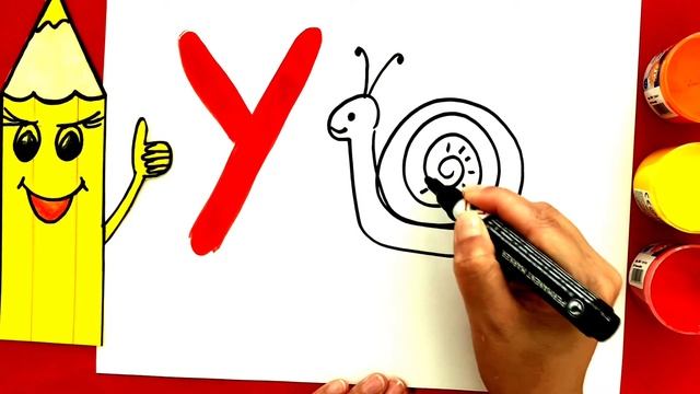Урок 2. Буква У. Рисуем и читаем букву У. Уроки рисования для детей.