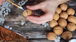 Золоченые орешки // декор для дома // пасхальный декор