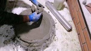 Поилка для птиц из цемента своими руками.bebedero de cemento para bricolaje para pájaros.