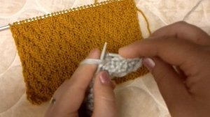 Узор спицами, двухсторонний. Резинка колосья