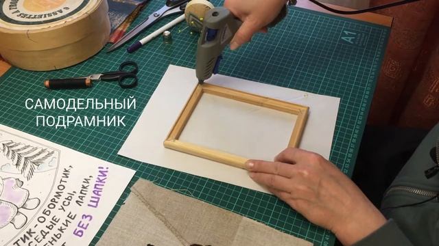 Текстильная открытка на подрамнике (мастер-класс).