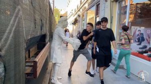 Beautiful ? Girls Got Scared in Bucharest, Romania Scary Human Statue Prank