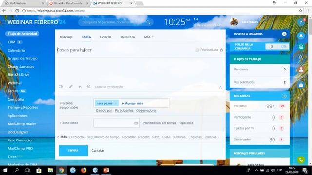 2018 02 22 09 59 Bitrix24 Primeros pasos Febrero 2018 смотреть онлайн
