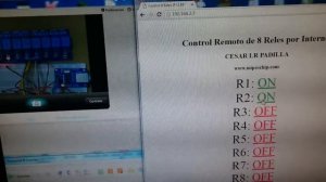 Web Server para el control Remoto Relés vía Ethernet con ENC28J60 desde PC.