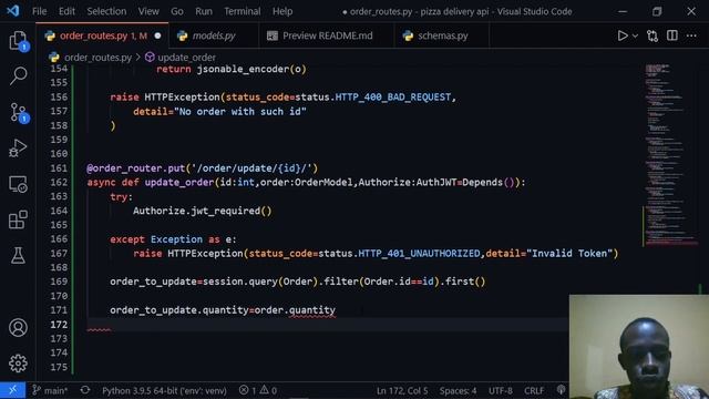 Build a Pizza delivery API with FastAPI #11 | Update an Order (HTTP PUT REQUEST) смотреть онлайн