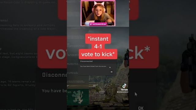Женщина-стример, которая говорит, мгновенно получает кик из игры Counter-Strike Global Offensive