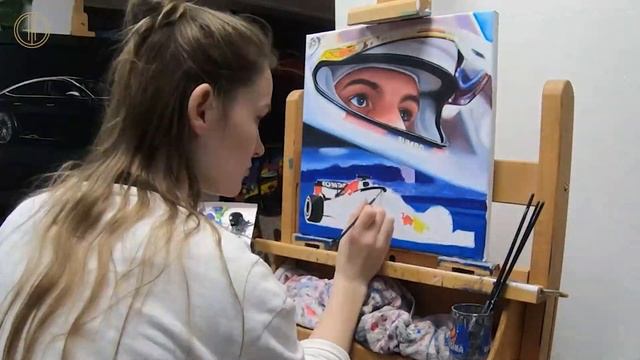 Automotive Artist painting Max Verstappen Portrait (2021) смотреть онлайн