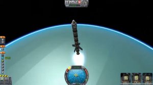 Kerbal Space Program 5000m/s flight, 1000km+ altitude 10-stage rocket