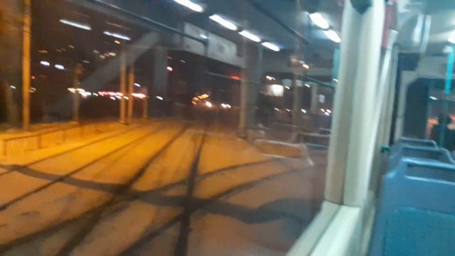 Зимний ночной Волгоград. Трамвайный маршрут СТ2. Рейс в депо. "ВГТЗ" - "ул. Штеменко" смотреть онлайн