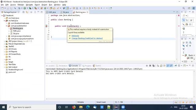 Java Abstraction || abstract class and abstract methods in Java (Hindi) || Java OOPS