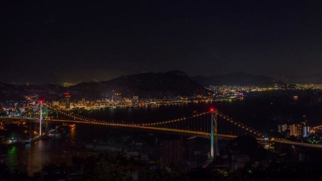 SONY rx10m4 Night Photo下関 火の山公園から見る夜景 海峡タワー 関門橋 1型センサーでも十分綺麗 24mm-600mm смотреть онлайн