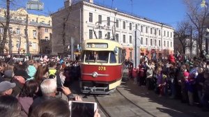 Парад трамваев. Праздник московского трамвая на Чистопрудном бульваре.