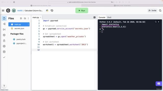 Calculate Column Mean (Exercise) | Automate Everything with Python