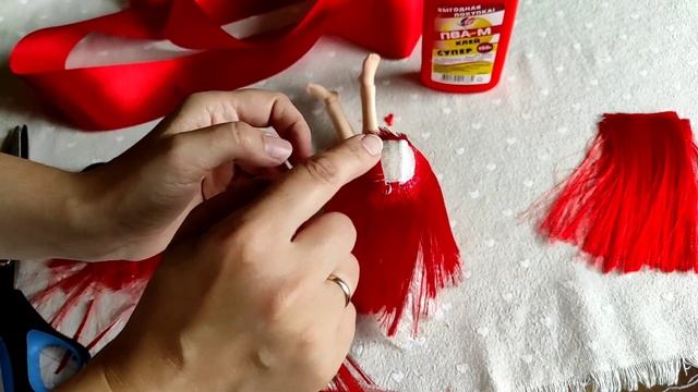 Парик из атласной ленты