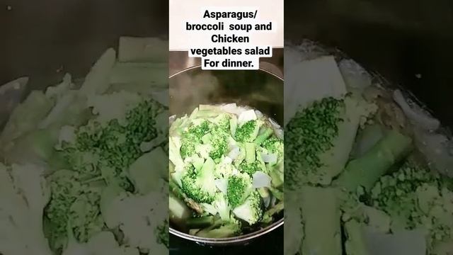 broccoli/asparagus and chicken vegetables salad