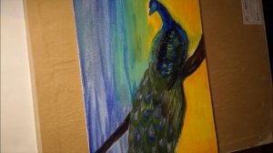 Speed paint . Пишем маслом и мастихином павлина