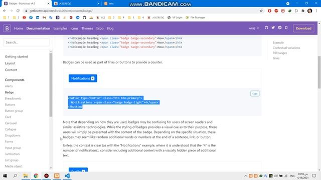 دوره اساسيات bootstrap الدرس الثالث تكوين Alerts, Badge, Buttons смотреть онлайн