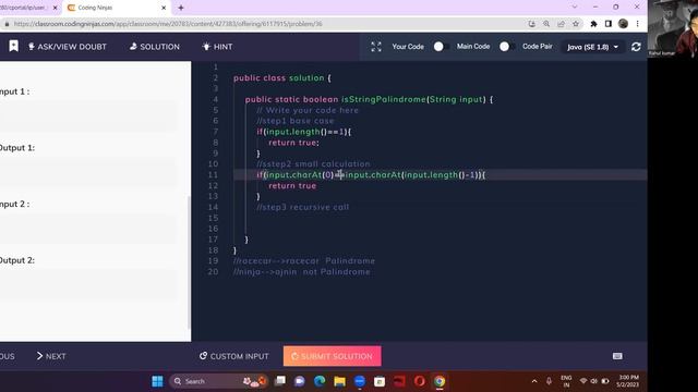 Check Palindrome (recursive) #java #dsa смотреть онлайн