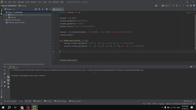 How to draw a flag of Uzbekistan using Python. Flag of Uzbekistan. #new #tkintertutorial #python