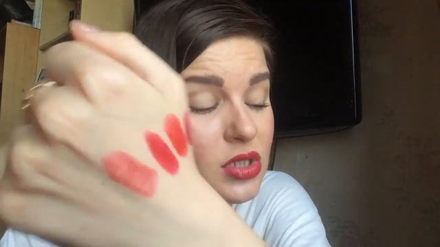 Моя коллекция помад. Часть 2. Красные помады.Oriflame, Летуль, Seventeen, BeYu, Nouba.