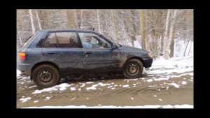 Toyota Starlet EP85 на АИ168у или сможет ли Starlet на бездорожье на MT резине ?!