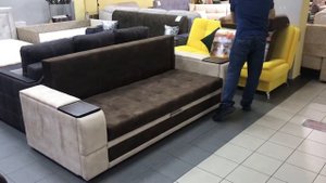 Диван Даллас со столиком и ящиками в подлокотниках