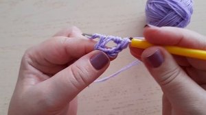 Учимся вязать столбик с двумя накидами