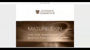 Вебинар: "MATURE SKIN от JANSSEN COSMETICS - инновационная система управления возрастом кожи!"