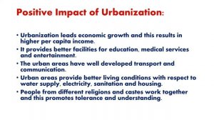 Std VIII Geography  Urbanization