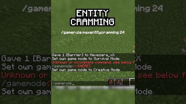 what is ENTITY CRAMMING (Minecraft Facts) #shorts