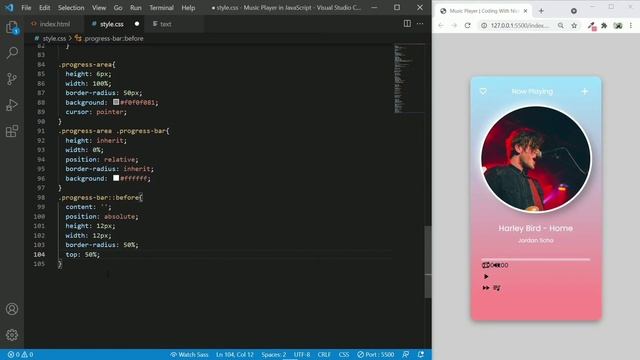 Create A Music Player Using HTML CSS JS | Javascript Music Player | PART -1  | Coding With Nick