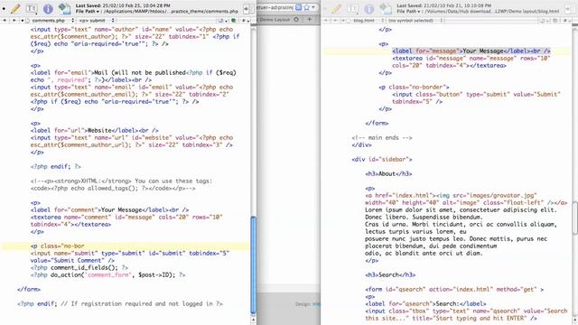 WordPress Tutorial: Customizing Comments Form 2/2 [HTML2WP screencast]