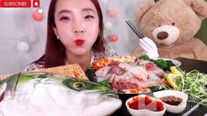 ASMR RAW YELLOWTAIL SASHIMI Mukbang_SSEMI