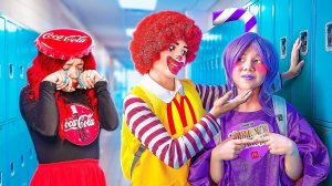 New student in Fast Food School - Grimace Shake Monster-Girl!