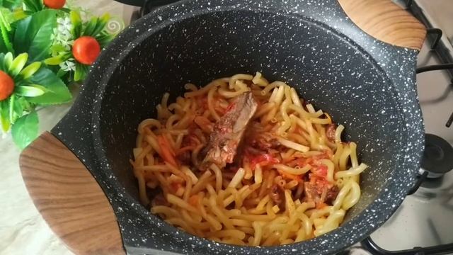 Макароны по восточному | bunaqa makaron palov hammaga yoqadi | one-pan dinner | makarna pilavi