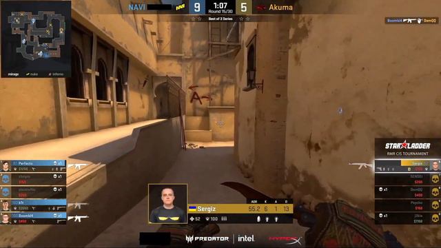 ГРУППА А. NAVI vs AKUMA. Map-1 Mirage. StarLadder CIS RMR 2021 смотреть онлайн