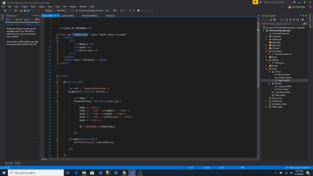 Jquery DataTables Tutorial with csharp
