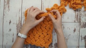 Идеальная обвязка №2 для пледов и Узор "Галочки" из пряжи Alize Puffy