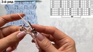 Очень красивый простой ажурный узор спицами (+ схема) для джемпера, свитера, кофточки, топа.