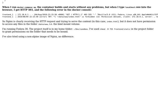 DevOps & SysAdmins: Nginx on Docker cannot access bind mount (3 Solutions!!) смотреть онлайн