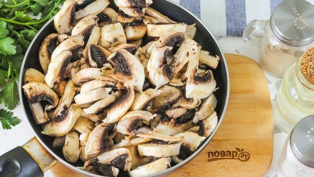 Постный салат с шампиньонами