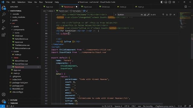 Part-14 | step by step learn vue js 3 from beginner to advance in hindi | For Loop