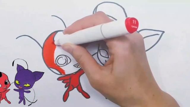 Как нарисовать Тикки и Плаг | Ледибаг и Суперкот | Let's Draw Miraculous Ladybug Tikki & Plagg