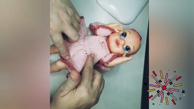 161.❤Учимся вязать платье для куклы Baby Alive (Hasbro) .