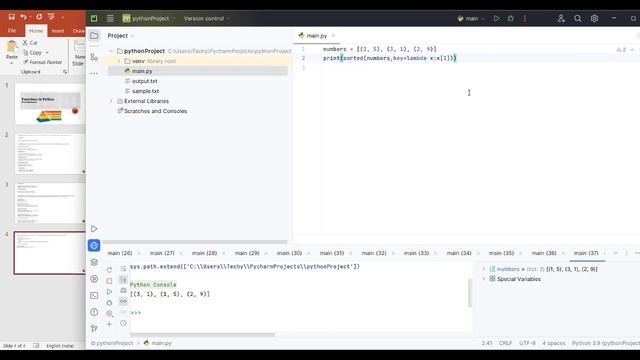 8. Functions (lambda, Built in etc) in Python || Pycharm (Basic)