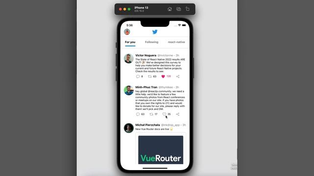 React Native Twitter Like Animation | reanimated